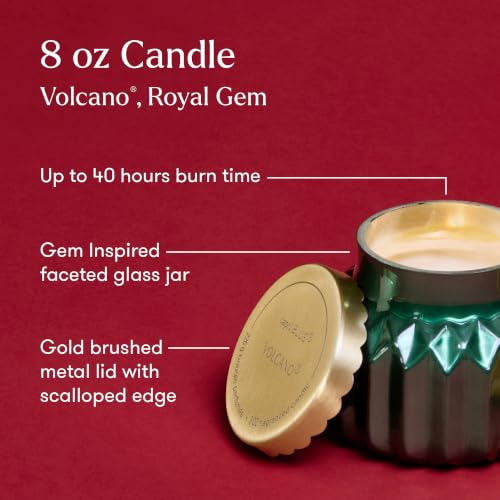Capri Blue Volcano Scented Candle - 8 oz Emerald Green Gem Jar, Home Fragrance