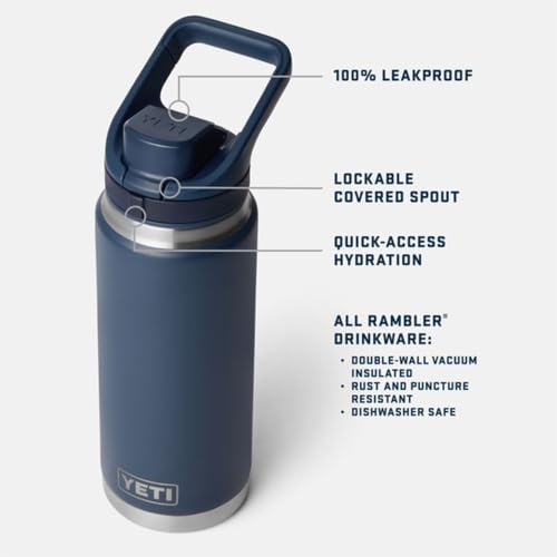 YETI Rambler 18 oz Navy Leakproof Bottle with Flip Chug Cap