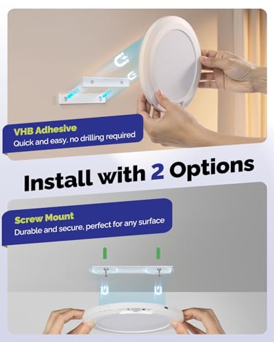 Aggforbl 10000mAh Rechargeable Wireless Shower Light 2 Pack, Waterproof, Magnetic Mount, Remote Control, 3 Color Modes
