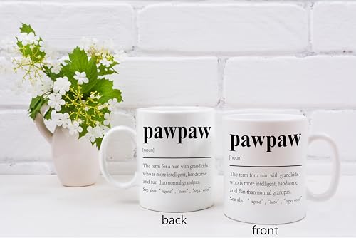 QASHWEY Pawpaw Mug Grandpa Pawpaw Gifts from Grandkids 11oz Ceramic Coffee Cup