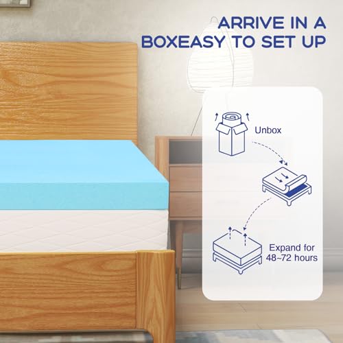 VALUXE Twin XL Mattress Topper 3 Inch Cooling Gel Memory Foam