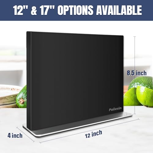 Pailexin 12-Inch Black Magnetic Knife Holder Stainless Steel Wall Mount
