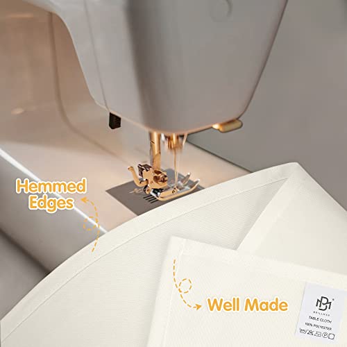 BRILLMAX 6 Pack Ivory Tablecloths 90x132 Inch for 6ft Rectangle Tables