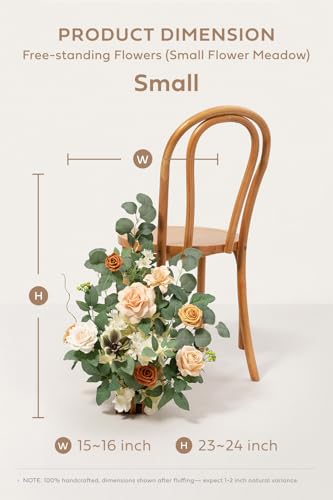 Artificial Fall Wedding Flower Runners - Free-Standing Apricot & Peach Decor