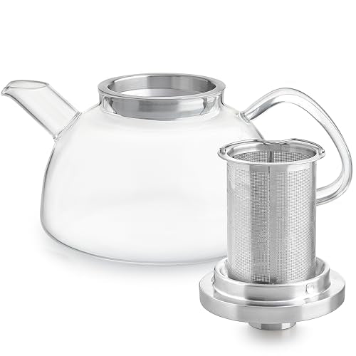 Glass Tea Kettle and Teapot 40oz with Infuser - Stovetop Safe & Versatile Design