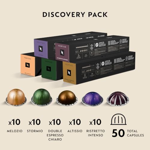 Nespresso Vertuo, Discovery Variety Pack, 50-Count Coffee and