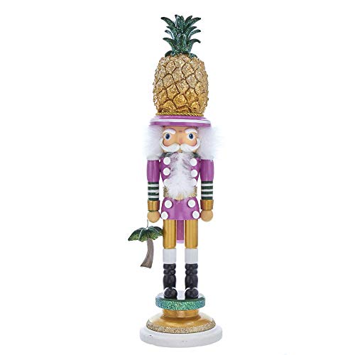 Kurt S. Adler 19.5-Inch Hollywood Pineapple Hat Nutcracker - Multicolor Holiday Decor
