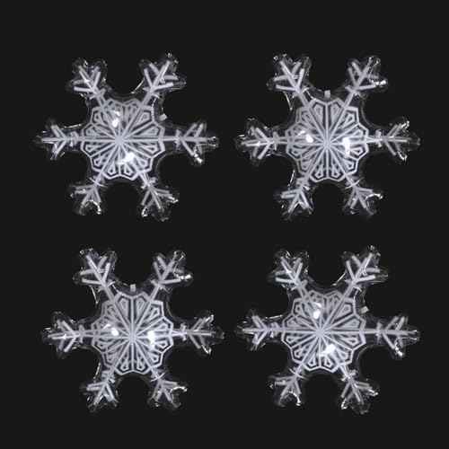 Snowflake Balloons Foil Winter Balloons Pack of 4 Winter Wonderland Decorations for Christmas, New Year, Birthday Parties