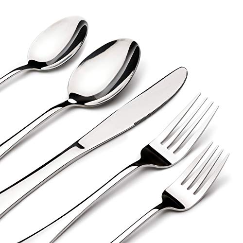 STILLOYE 40-Piece Stainless Steel Silverware Set for 8 - Modern Flatware Utensil Cutlery