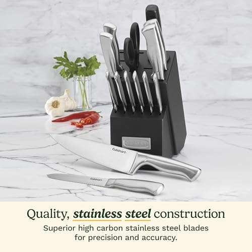 Cuisinart 15-Piece Stainless Steel Knife Set with Block - Hollow Handle