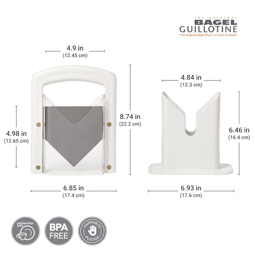 White Bagel Guillotine Slicer with Safety Shield - Hoan
