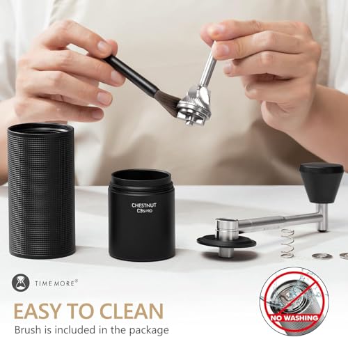 TIMEMORE C3S Pro Manual Coffee Grinder Black - Portable, Adjustable Stainless Steel Burrs