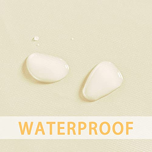sancua 100% Waterproof Rectangle PVC Tablecloth - 70 x 90 Inch - Oil Proof Spill Proof Vinyl Table Cloth, Wipe Clean Table Cover for Dining Tables, Buffet Parties and Camping, Beige