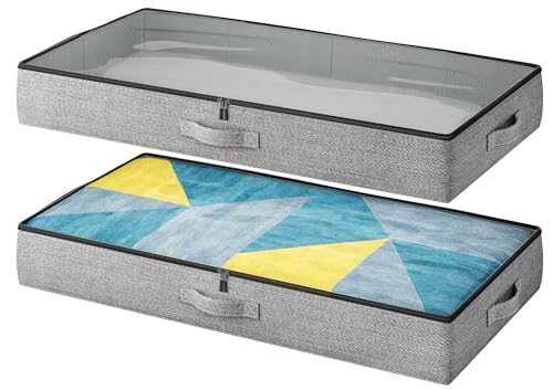 2-Pack Under Bed Storage Containers - 4.5 Inch Tall Clothes & Shoe Organizer, Grey Variation of THIS Listing