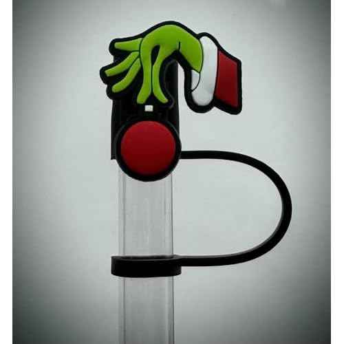 6 Pack Christmas 10mm Straw Toppers, Fits Stanley and Simple Modern Tumblers (Grinch Bundle)