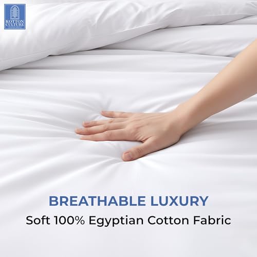 Kotton Culture White King Duvet Cover 100% Egyptian Cotton 600 Thread Count