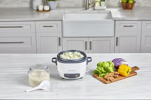 16-Cup Rice Cooker with Steaming Basket - Black+Decker 8-Cup Uncooked Capacity