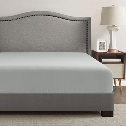 Comfort Spaces King Deep Pocket Coolmax Cooling Fitted Sheet - Light Grey