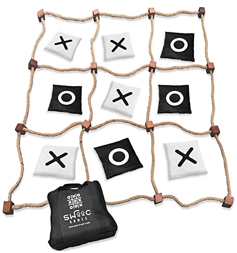 Giant Outdoor Tic Tac Toe Game - 3ft x 3ft Yard Lawn Game for Adults & Kids