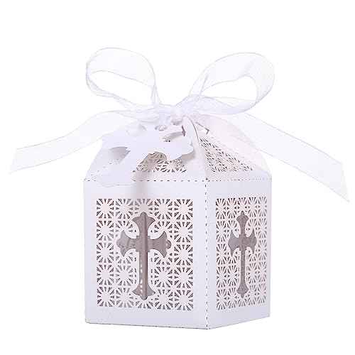 LEMESO Favor Boxes, 2x2x2in Small Gift Boxes for Presents, Party Wedding Favors Boxes with Ribbon, Mini Candy Boxes for Event Bridal Shower Anniversary Birthday Christmas