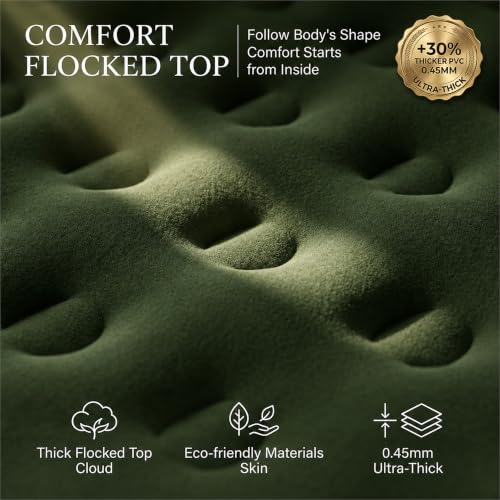 King Size Air Mattress with Built-in Pump - 18 Inch Raised Blow Up Bed for Guests & Home - Upgraded Flocked Top - Carrying Bag Included