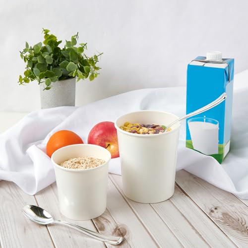 32oz Paper Soup Containers with Lids - 25 Pack, Disposable Takeout Cups