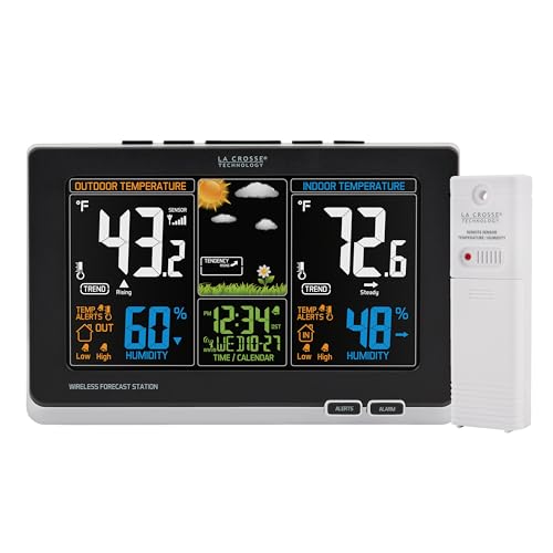 La Crosse Technology Black Advanced Weather Station with Full-Color LCD & Atomic Time