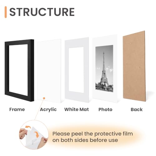 Upsimples Black 11x17 Picture Frame Set of 10 Wall & Table Collage Display