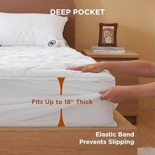 Bedsure Twin Waterproof Heated Mattress Pad with Cotton Top & 10 Heat Levels