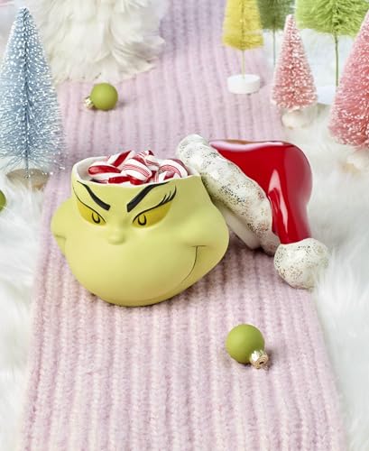 Lenox Grinch Christmas Candy Jar with Lid – Covered Candy Jar