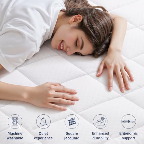 OLANLY White Full Mattress Pad with Pillow Top - Cooling, Deep Pocket Cover