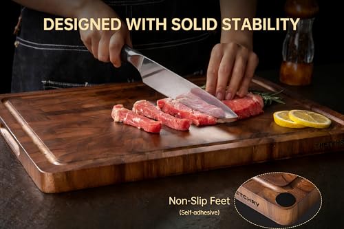 Walnut End Grain Cutting Board - 17 x 13 Inches Kitchen Chopping & Serving