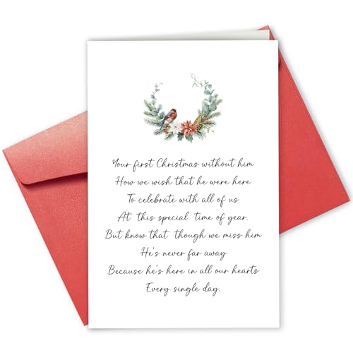 Gevinna Christmas Sympathy Card Without Him - First Christmas After Loss