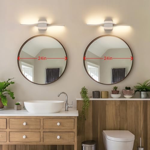 Brushed Nickel Bathroom Vanity Light Bar - 23 Inch Dimmable Modern Mirror Lighting with 5CCT