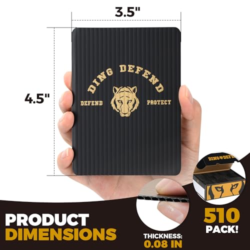 Black 510 Pack Trading Card Protectors - Tiger Design Hard Plastic Card Slabs, 3.5 x 4.5 Inches, Card Mailing & Storage Supplies