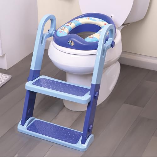 Bluey Potty Trainer with Step & Sit Ladder - Toddler Toilet Seat & Climbing Step Stool