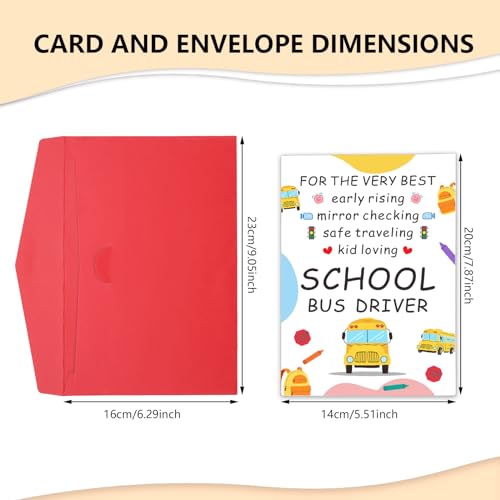 Fanice EOS School Bus Driver Appreciation Card – Thank You Card for Women Men