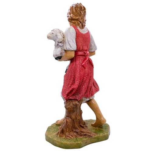 12-Inch Shepherd with Lamb Nativity Scene Figurine | Christmas Holiday Decor