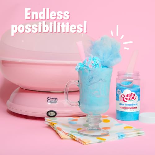 Cotton Candy Floss Sugar Variety Pack with 5 Flavors & Cones – 11oz Jars
