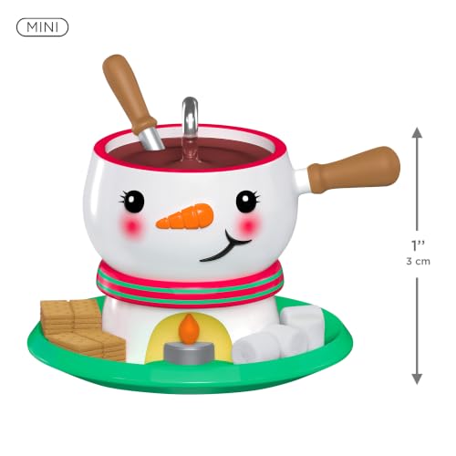 Hallmark Keepsake Mini Christmas Ornament Festive Fondue 2026 Snowman Holiday Decor