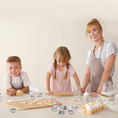 ELANE 10 Pcs Metal Fruit Cookie Cutters Set - Mini Shapes Pancake Molds, Silver Fruit