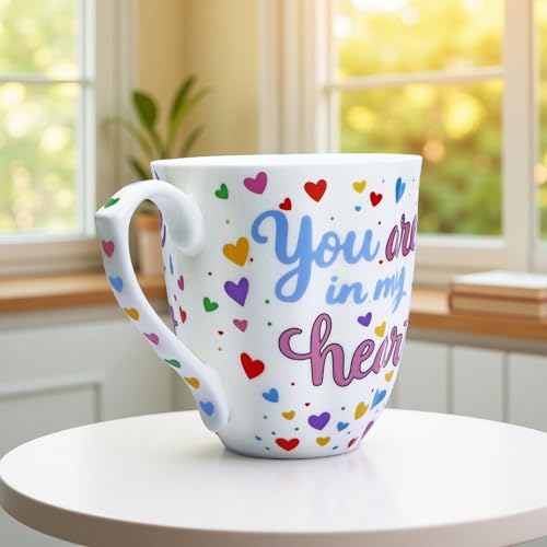 Glen Mila 13oz Heart Bone China Mug for Tea Coffee Lovers — Full of Love