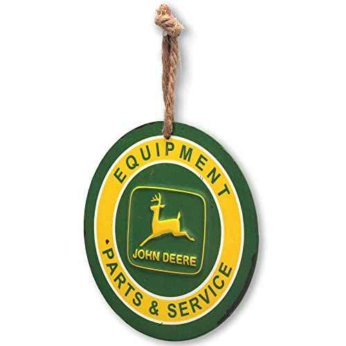 John Deere Mini Embossed Metal Sign or Christmas Ornament for Home Decorating - Great Gift Idea