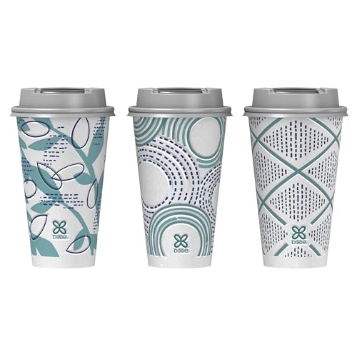 Dixie To Go Disposable Coffee Cups with Lids - 16 Oz, Pack of 6 (108 Count)
