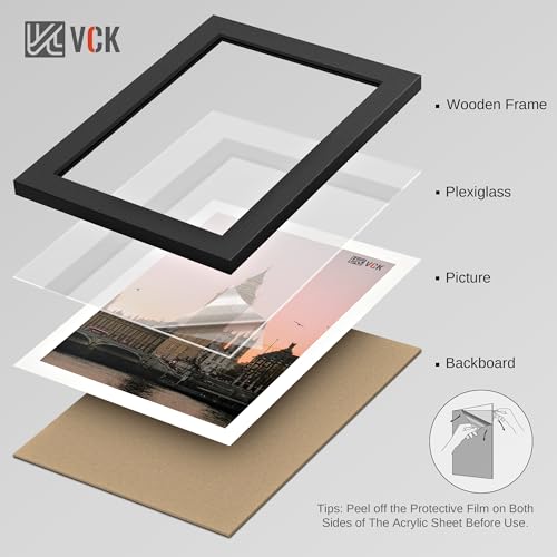 VCK 18x24 Black Solid Wood Poster Frames 3 Pack - Wall Decor