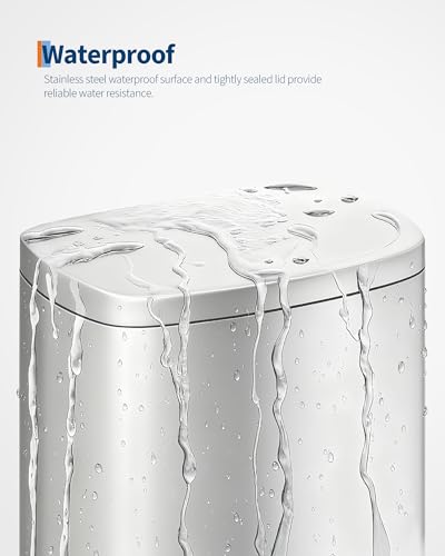 GarveeHome Stainless Steel Kitchen Trash Can, 13 Gal / 50 L Step-On