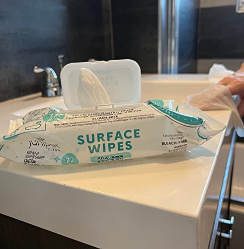 Juniper CLEAN Bleach-Free Surface Wipes 72 Count Pack of 24, All-Purpose Cleaner for Kitchen & Bathroom
