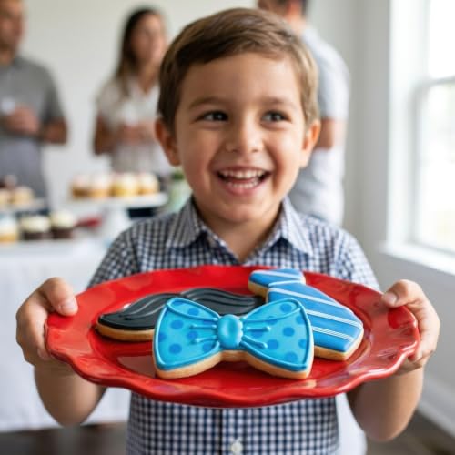 Ann Clark Father's Day Cookie Cutter Set of 3 - Mustache, Bow Tie, Necktie, Made in USA