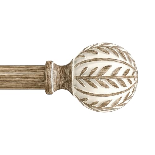 Heavy Duty Adjustable Wood Grain Curtain Rods Set - Weathered Finish 36-120 Inch Variation of THIS listing