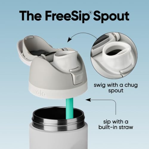 Owala FreeSip Stainless Steel Water Bottle 24 oz Denim - Insulated, Leakproof, Wide Mouth, Locking Lid